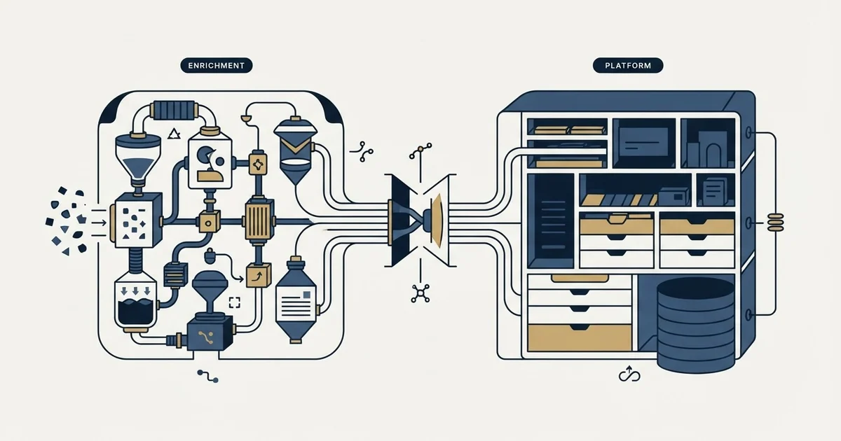 Editorial illustration for Surfe vs Zoho CRM