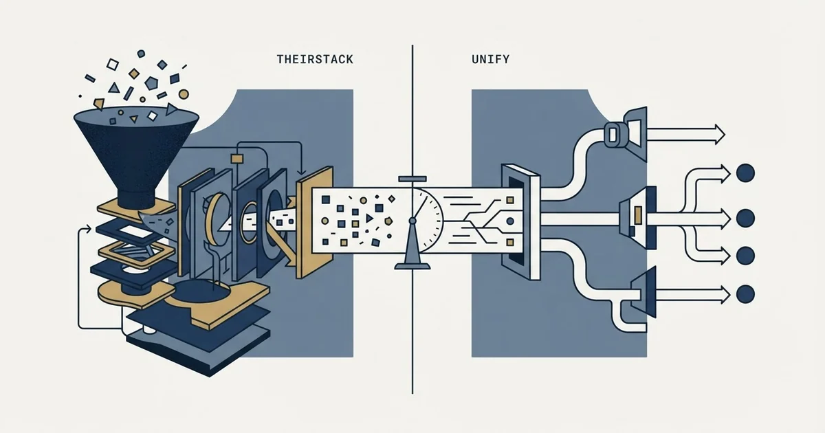 Editorial illustration for TheirStack vs Unify