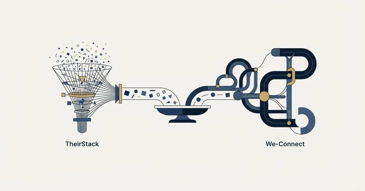 Editorial illustration for TheirStack vs We-Connect