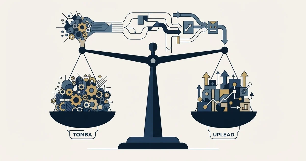 Editorial illustration for Tomba vs UpLead