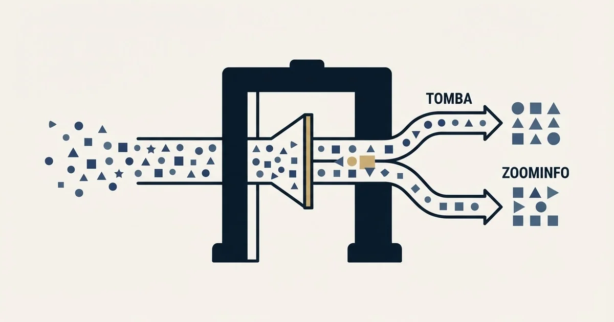 Editorial illustration for Tomba vs ZoomInfo