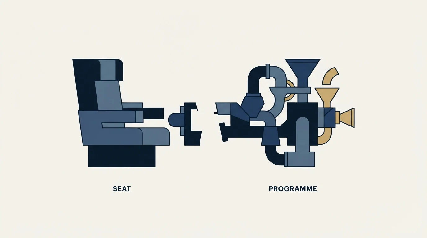 Section illustration: Where a per-seat unit and a sending programme pull apart