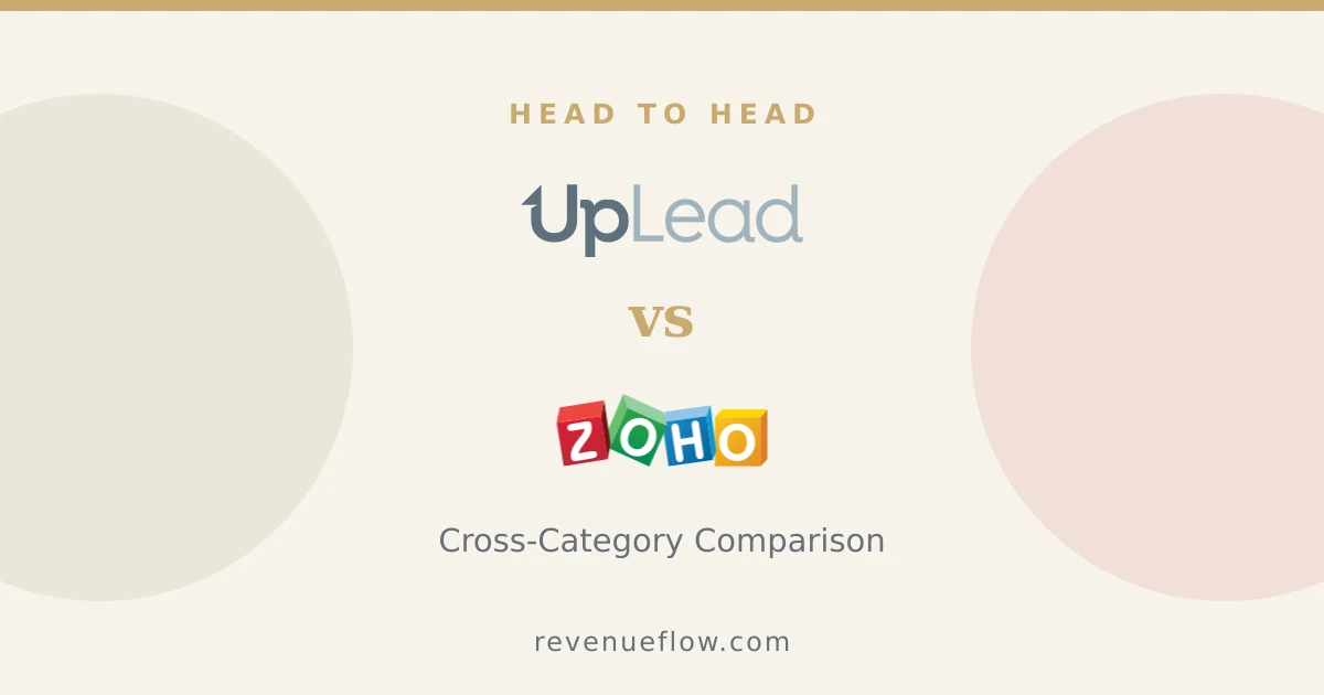 Branded cover: UpLead vs Zoho CRM: Cross-Category Comparison