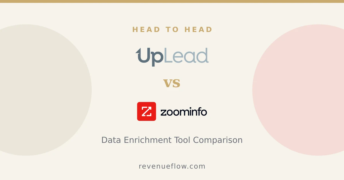 Branded cover: UpLead vs ZoomInfo: Data Enrichment Tool Comparison