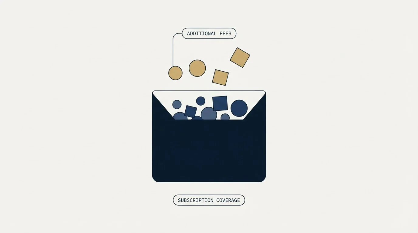 Section illustration: The fees the subscription does not cover