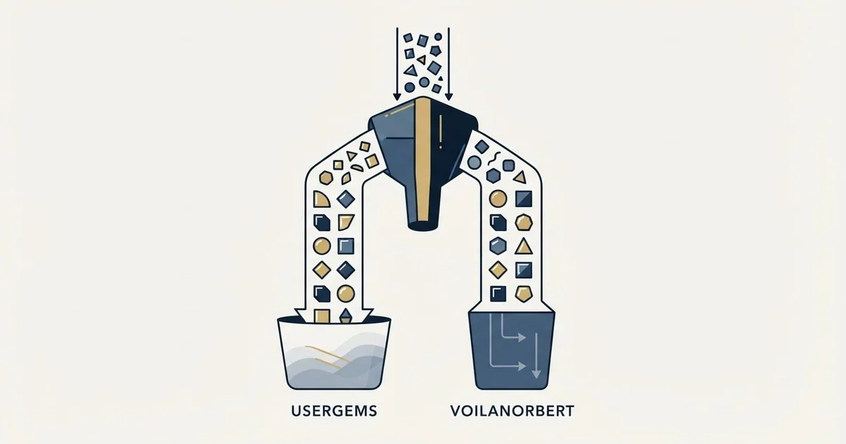 Editorial illustration for UserGems vs VoilaNorbert