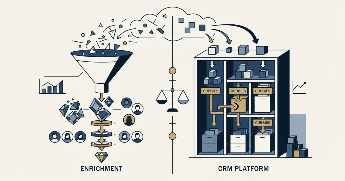 Editorial illustration for UserGems vs Zoho CRM