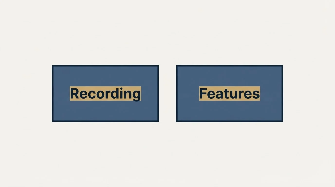 Feature grid: Tools for Video Email (Recording, Features)