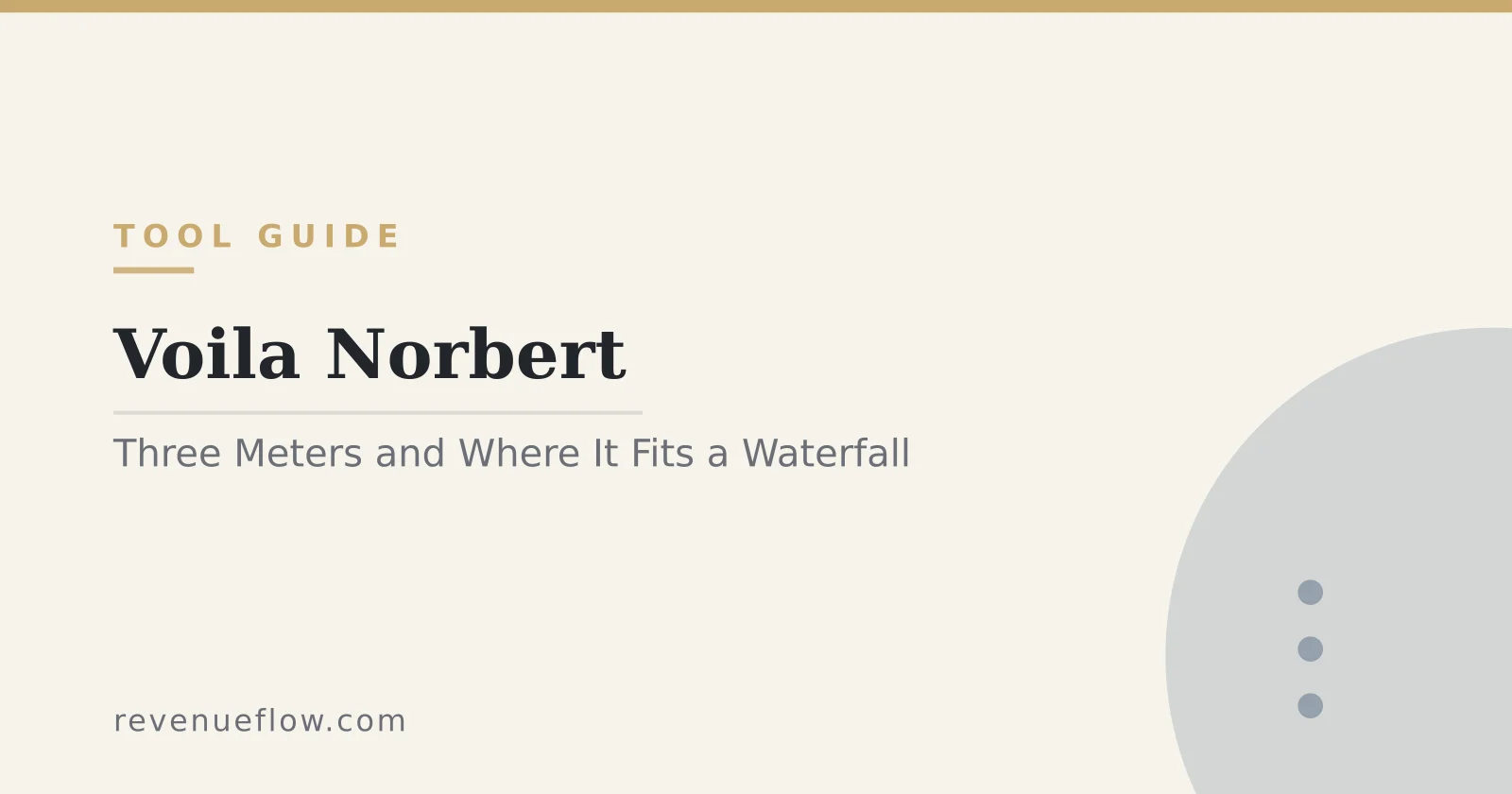Branded cover: Voila Norbert: Three Separate Meters, and Where It Belongs in a Waterfall