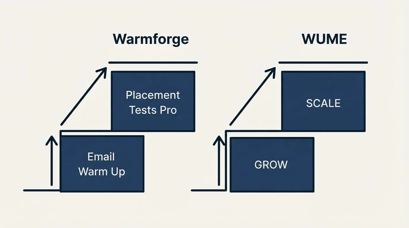 Pricing ladder: Pricing Comparison (Warmforge, WUME, Email Warm Up, GROW)
