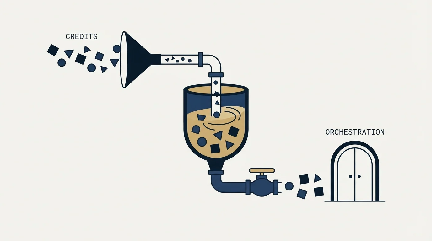 Section illustration: Credits are the meter, and the page does not define