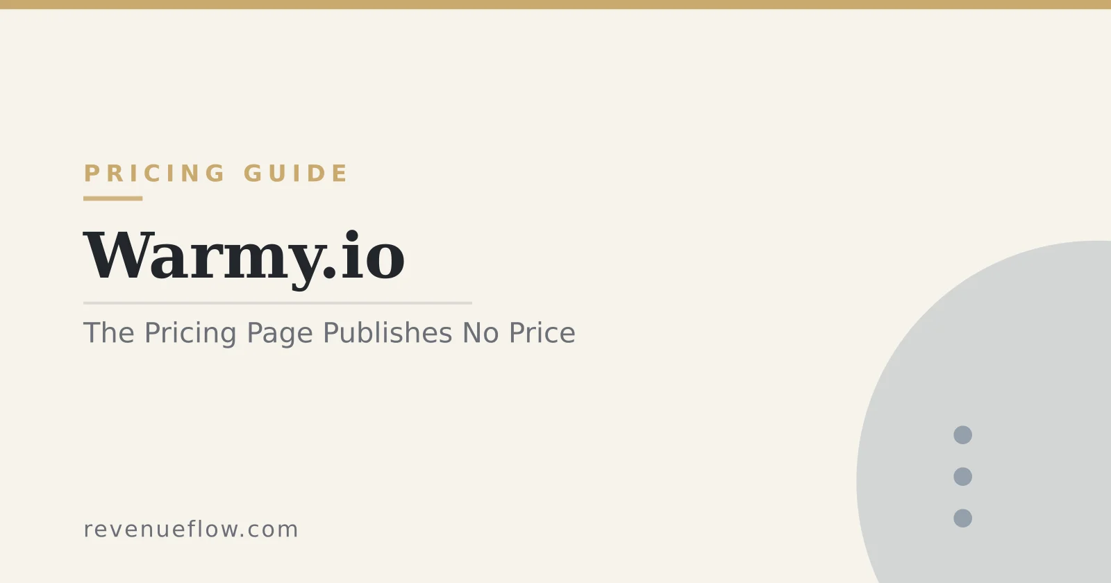 Branded cover: Warmy.io: The Pricing Page Publishes No Price, and Everyone Else Publishes Five