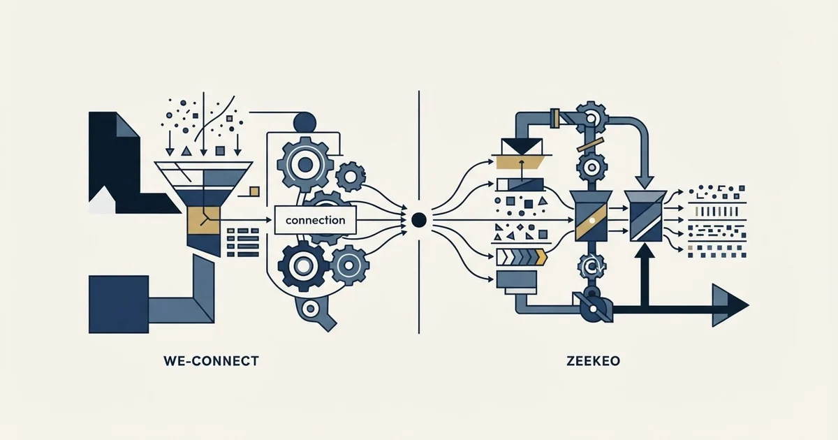 Editorial illustration for We-Connect vs Zeekeo