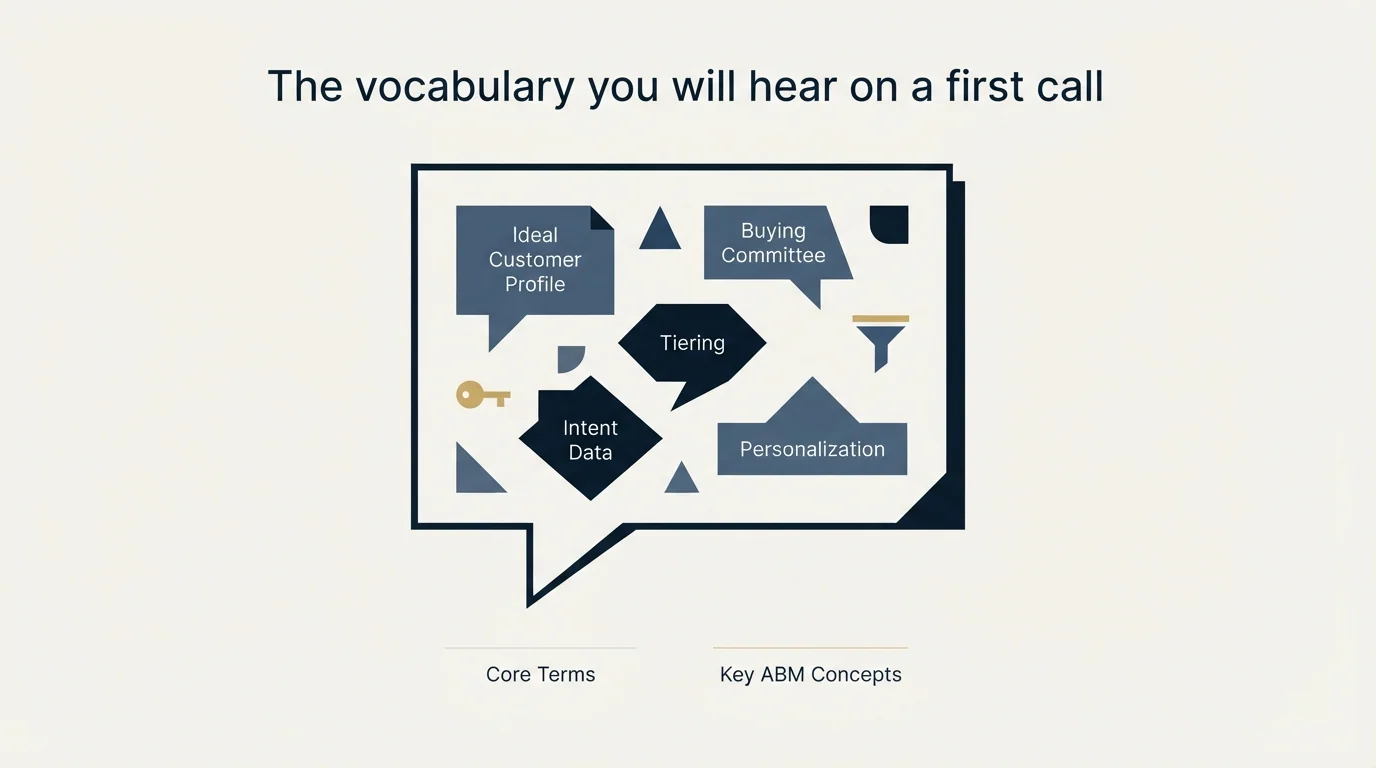 Section illustration: The vocabulary you will hear on a first call