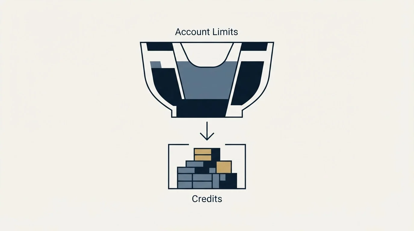 Section illustration: Account limits sit above credits