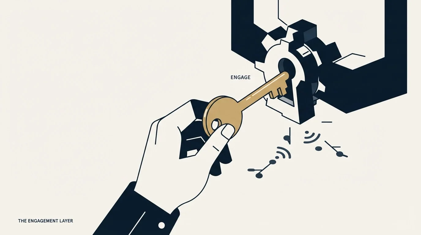 Section illustration: The engagement layer, including what the Engage question is really