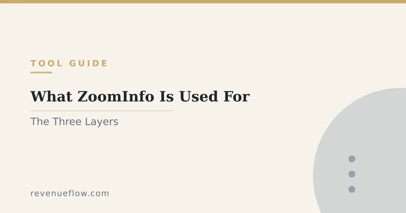 Branded cover: What ZoomInfo Is Used For: The Three Layers, and Where They Stop