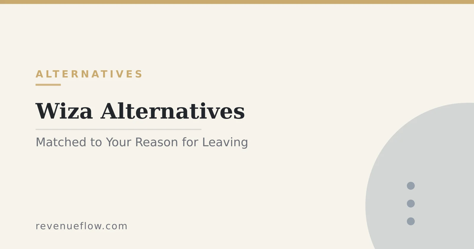 Branded cover: Wiza Alternatives: Match the Replacement to Your Reason for Leaving