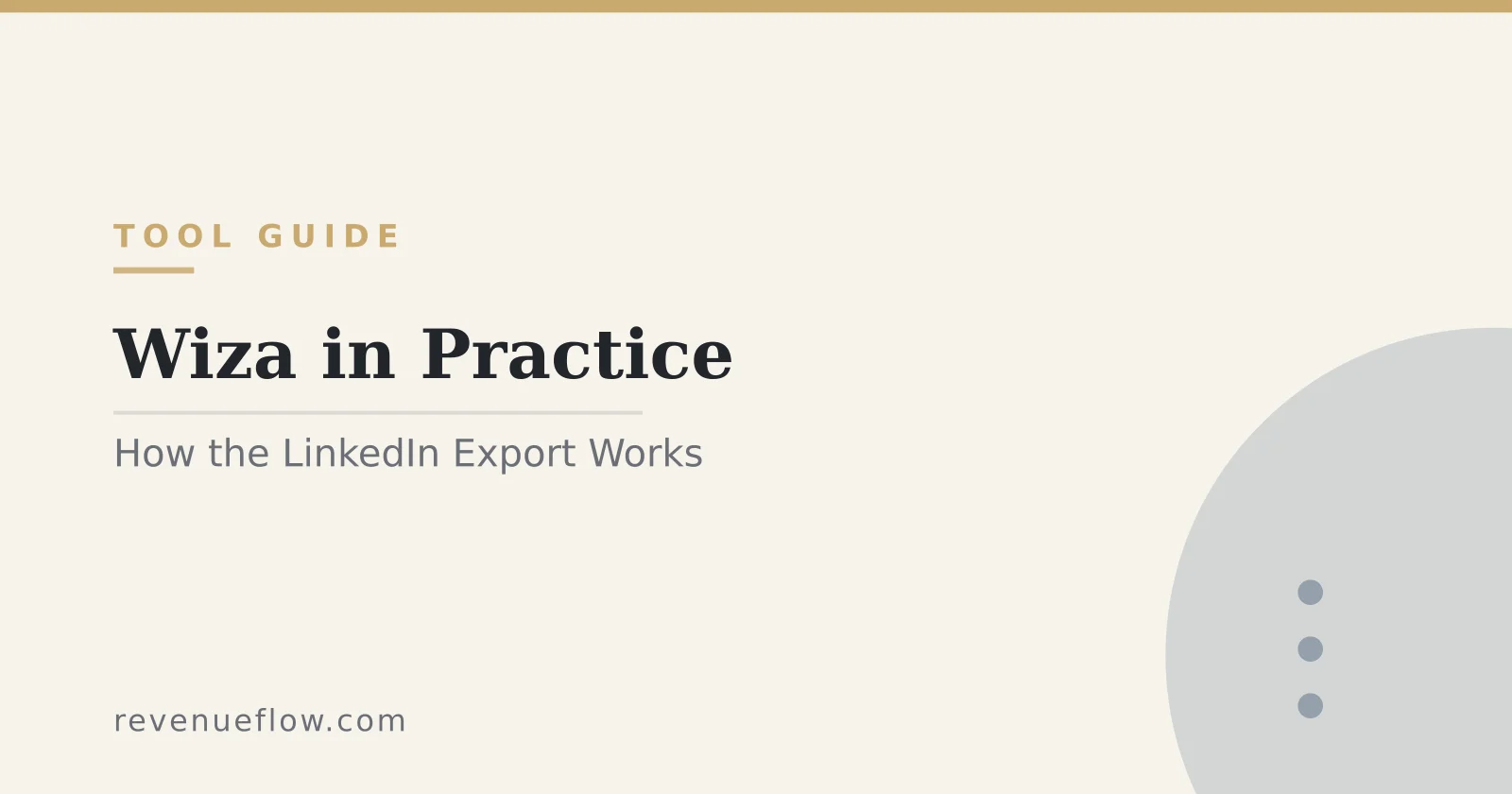 Branded cover: Wiza in Practice: How the LinkedIn Export Works and Where It Fits a Waterfall