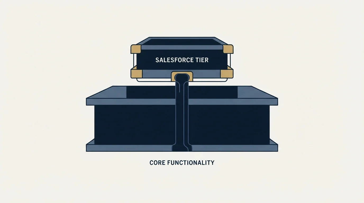 Section illustration: The Salesforce integration is a tier, not a feature