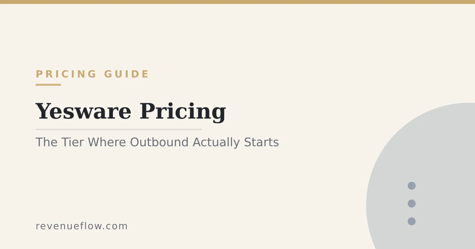 Branded cover: Yesware Pricing: The Tier Where Outbound Actually Starts