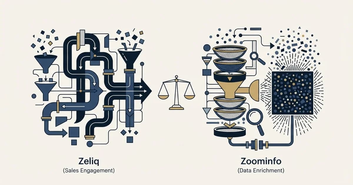 Editorial illustration for Zeliq vs ZoomInfo