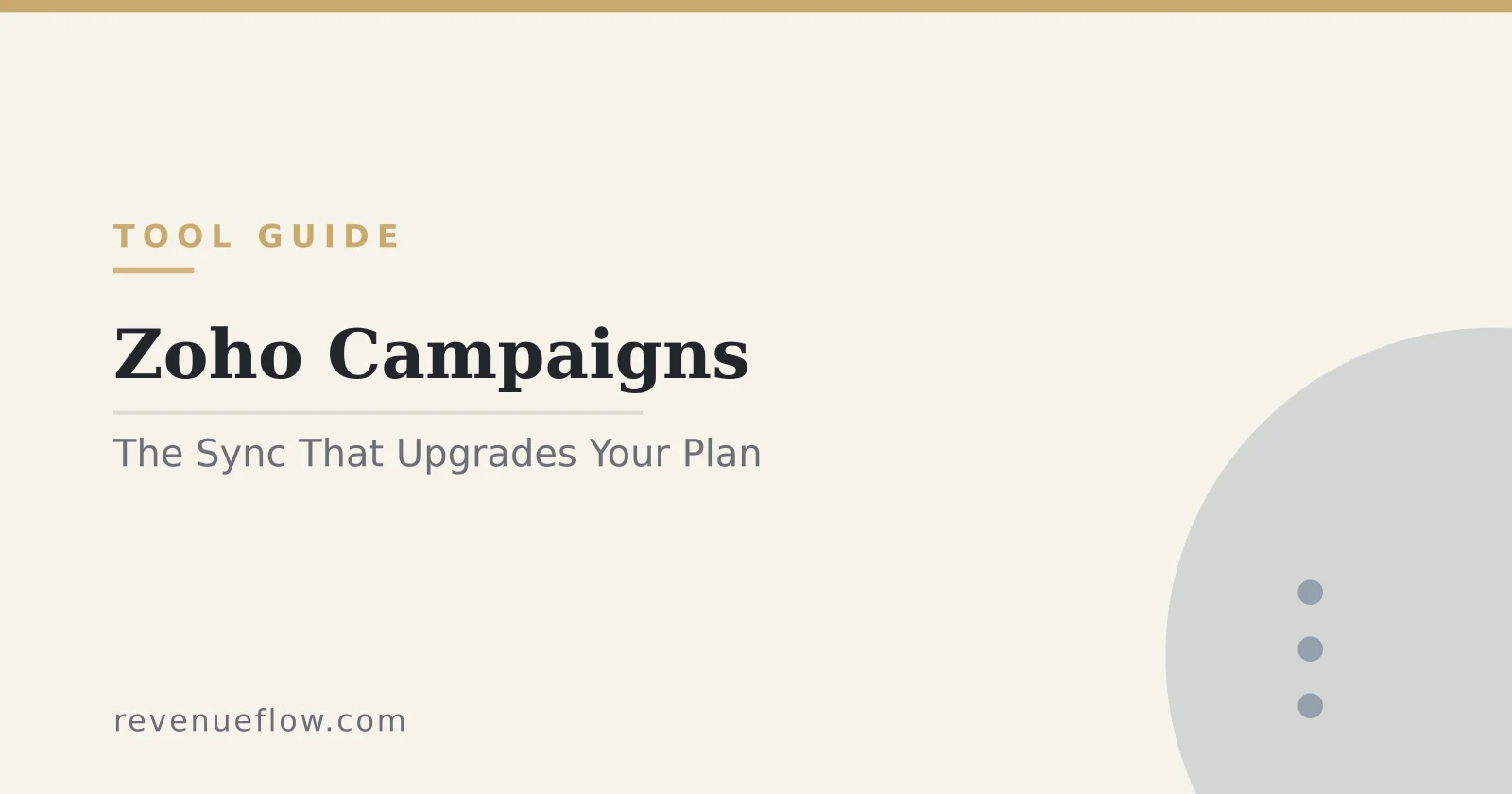 Branded cover: Zoho Campaigns: The Sync That Upgrades Your Plan Without Asking