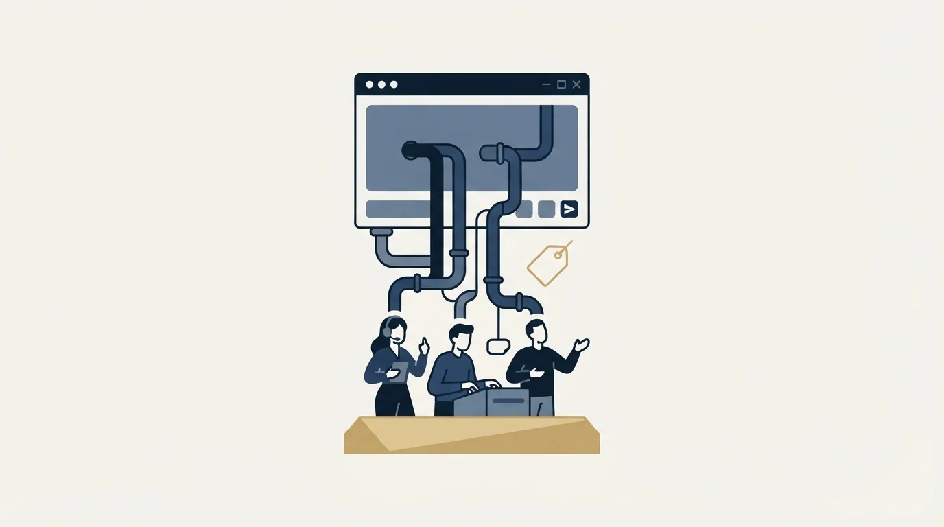 Section illustration: Live chat is a staffing commitment wearing a software price