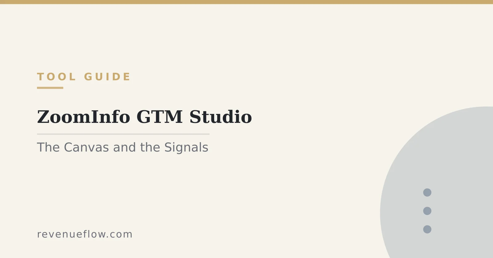 Branded cover: ZoomInfo GTM Studio: The Canvas, the Signals, and What Replaces What