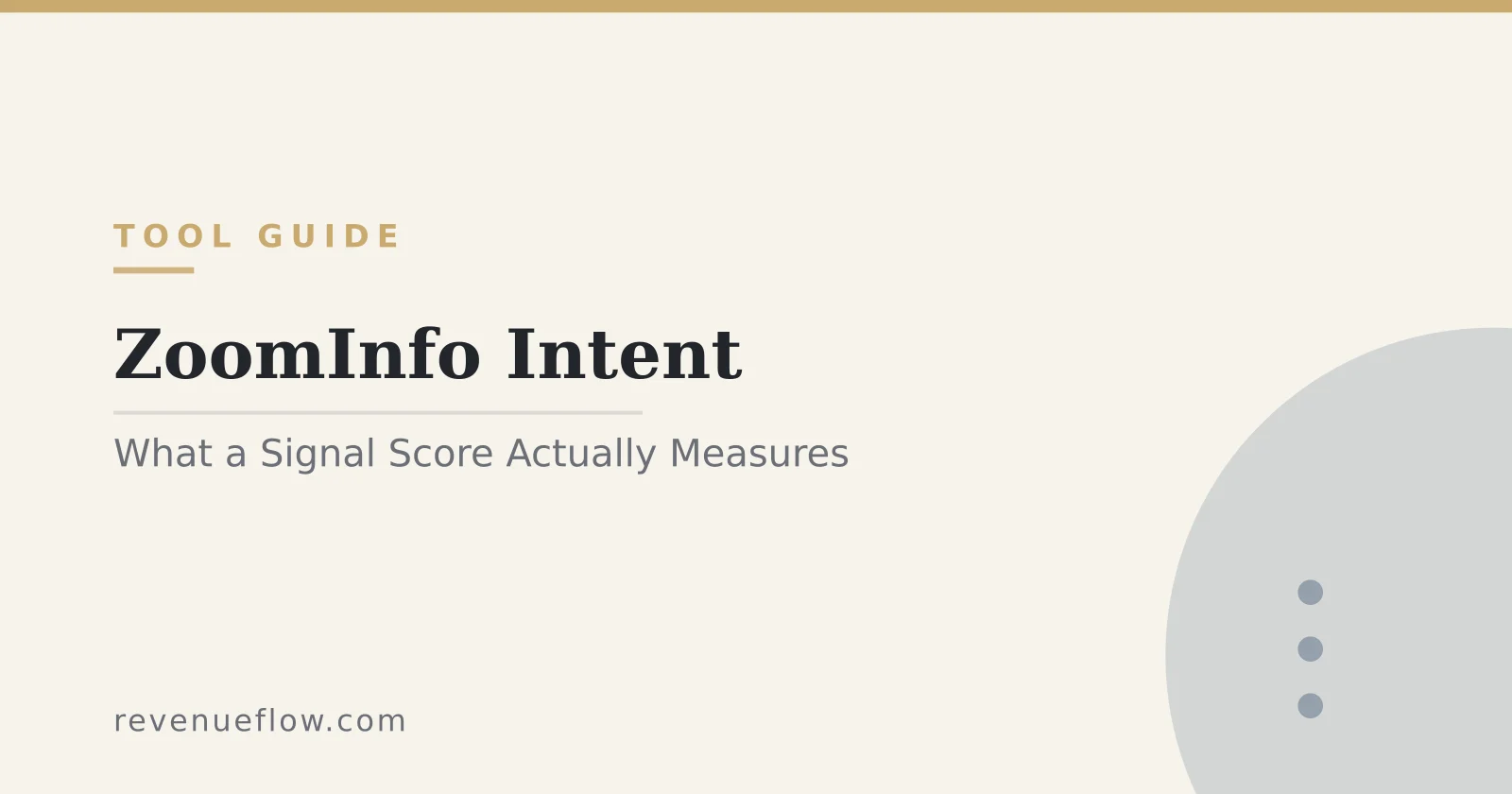 Branded cover: ZoomInfo Intent: What a Signal Score Actually Measures