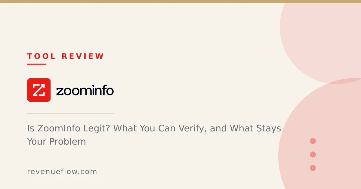 Branded cover: Is ZoomInfo Legit? What You Can Verify, and What Stays Your Problem
