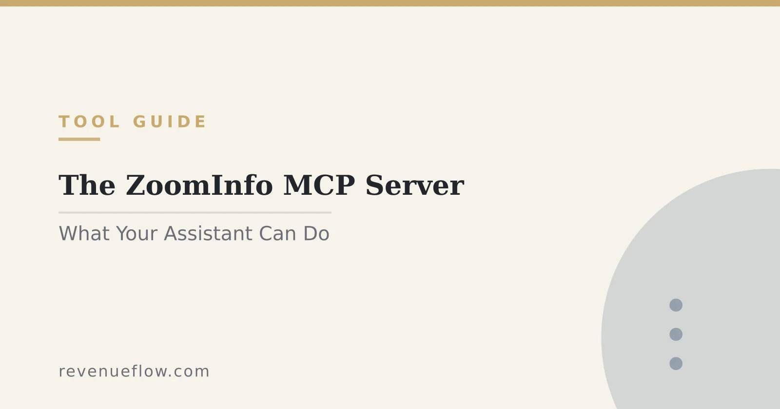 Branded cover: The ZoomInfo MCP Server: What Your Assistant Can Do, and What It Charges