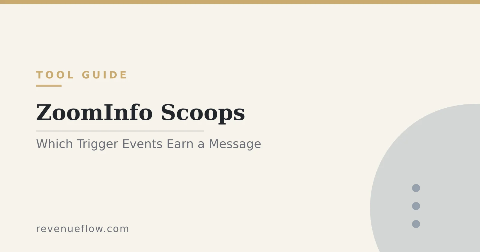 Branded cover: ZoomInfo Scoops: Which Trigger Events Earn a Message, and When to Send It