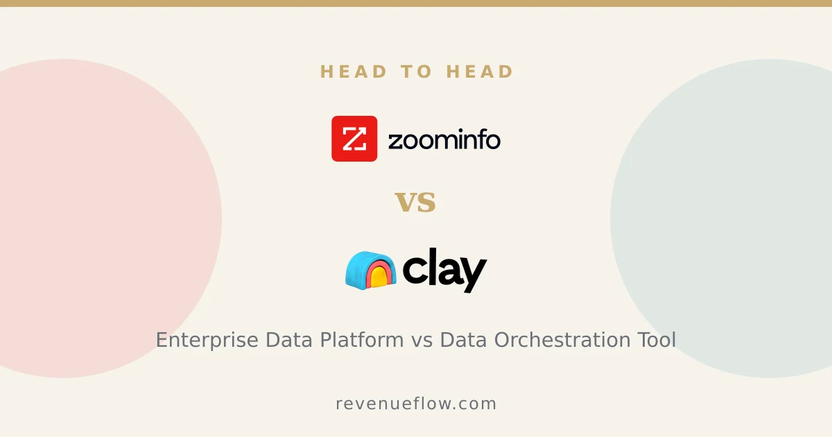 Branded cover: ZoomInfo vs Clay: Enterprise Data Platform vs Data Orchestration Tool