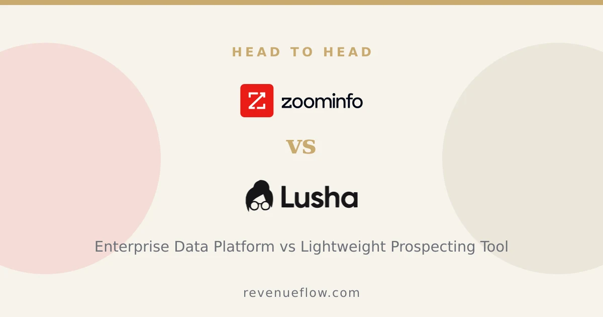 Branded cover: ZoomInfo vs Lusha: Enterprise Data Platform vs Lightweight Prospecting Tool