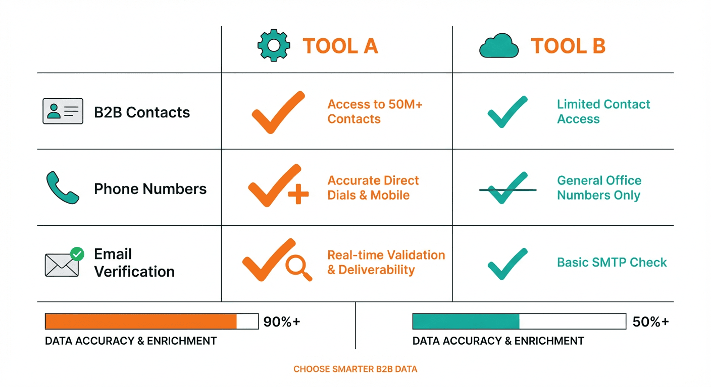 Apollo vs Lusha contact data platform comparison - features