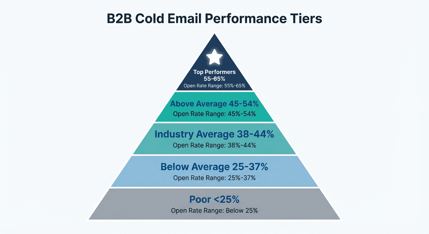 B2B email performance tiers