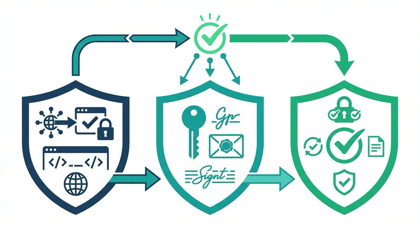 DNS email authentication showing SPF, DKIM and DMARC records