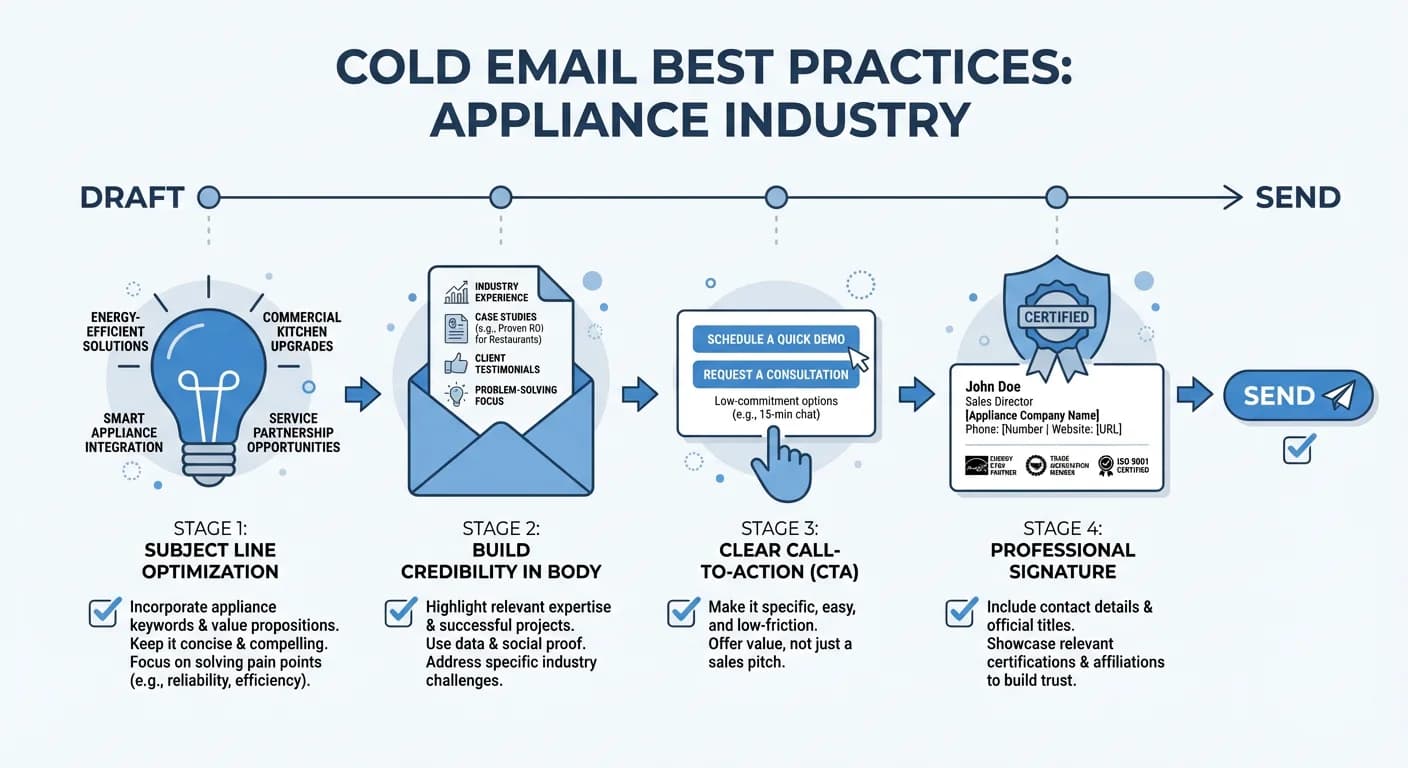 Cold email best practices checklist for appliance industry outreach