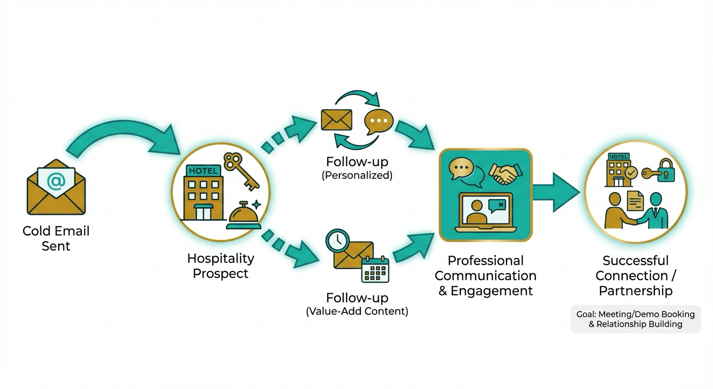 Cold email outreach flow for Hospitality