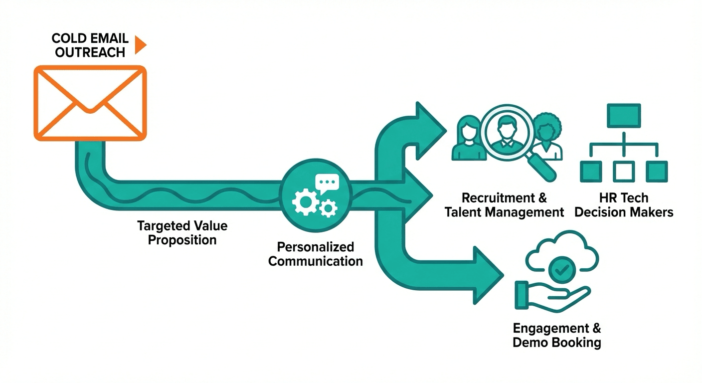 Cold email outreach flow for HR Tech