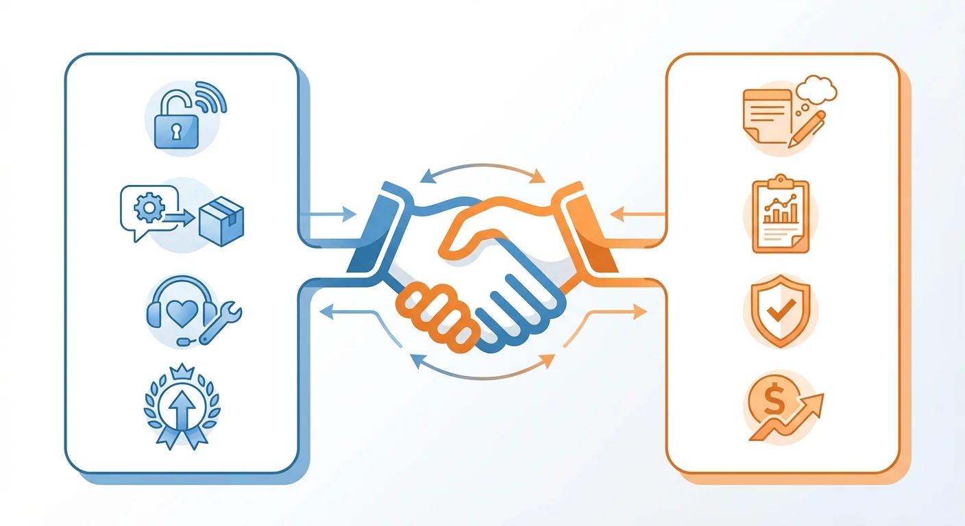 Pilot program value exchange showing what participants get and what you receive in return