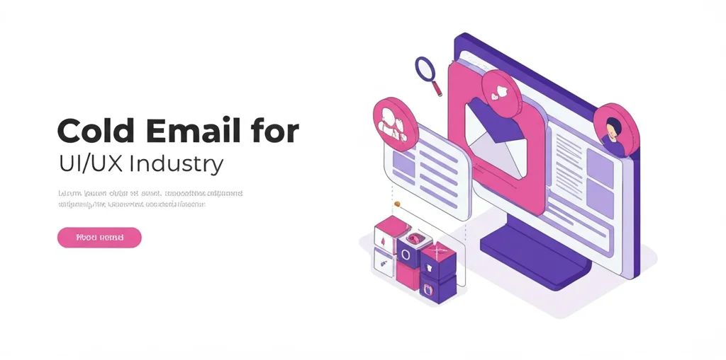 Cold email guide for UI/UX professionals with design process and wireframe elements