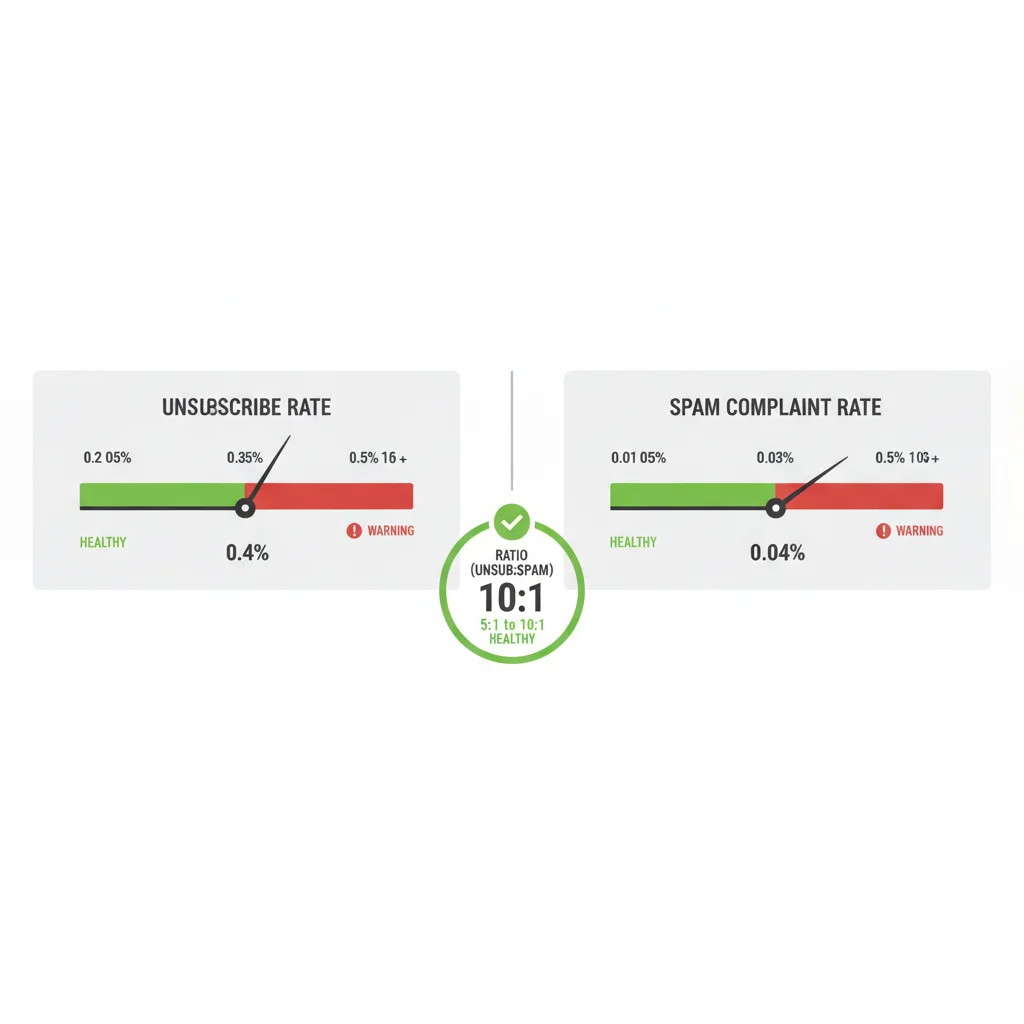 Unsubscribe rates compared to spam complaint rates