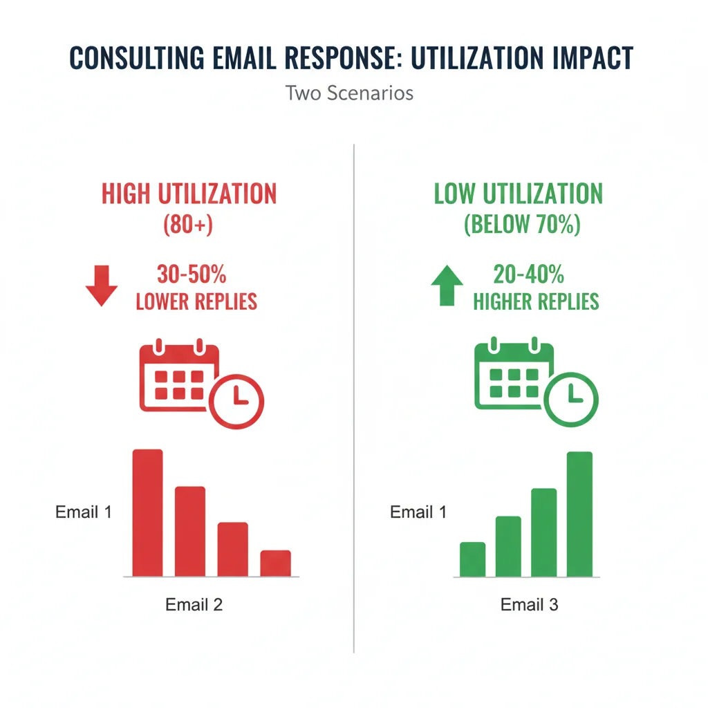 Utilization impact on consulting email response rates