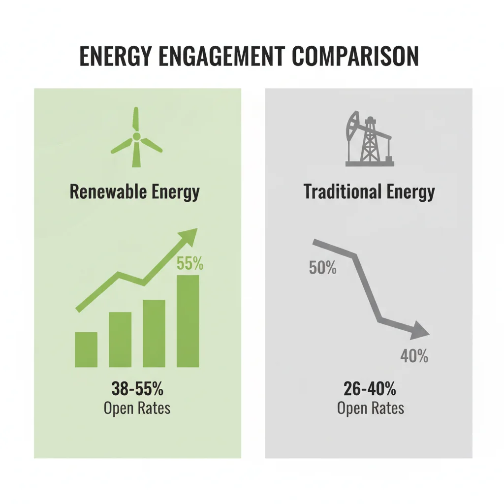 Renewable vs traditional energy engagement comparison