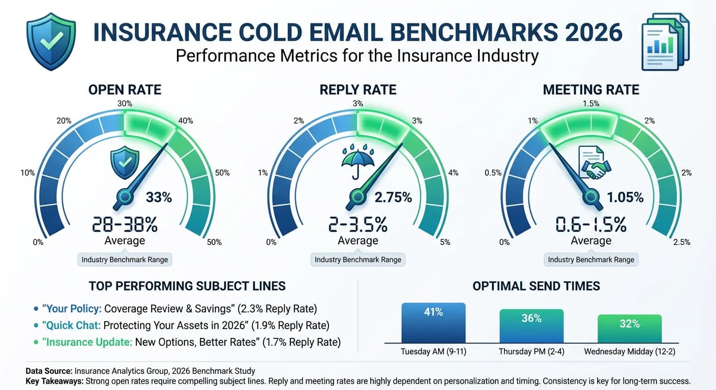 Insurance cold email performance benchmarks