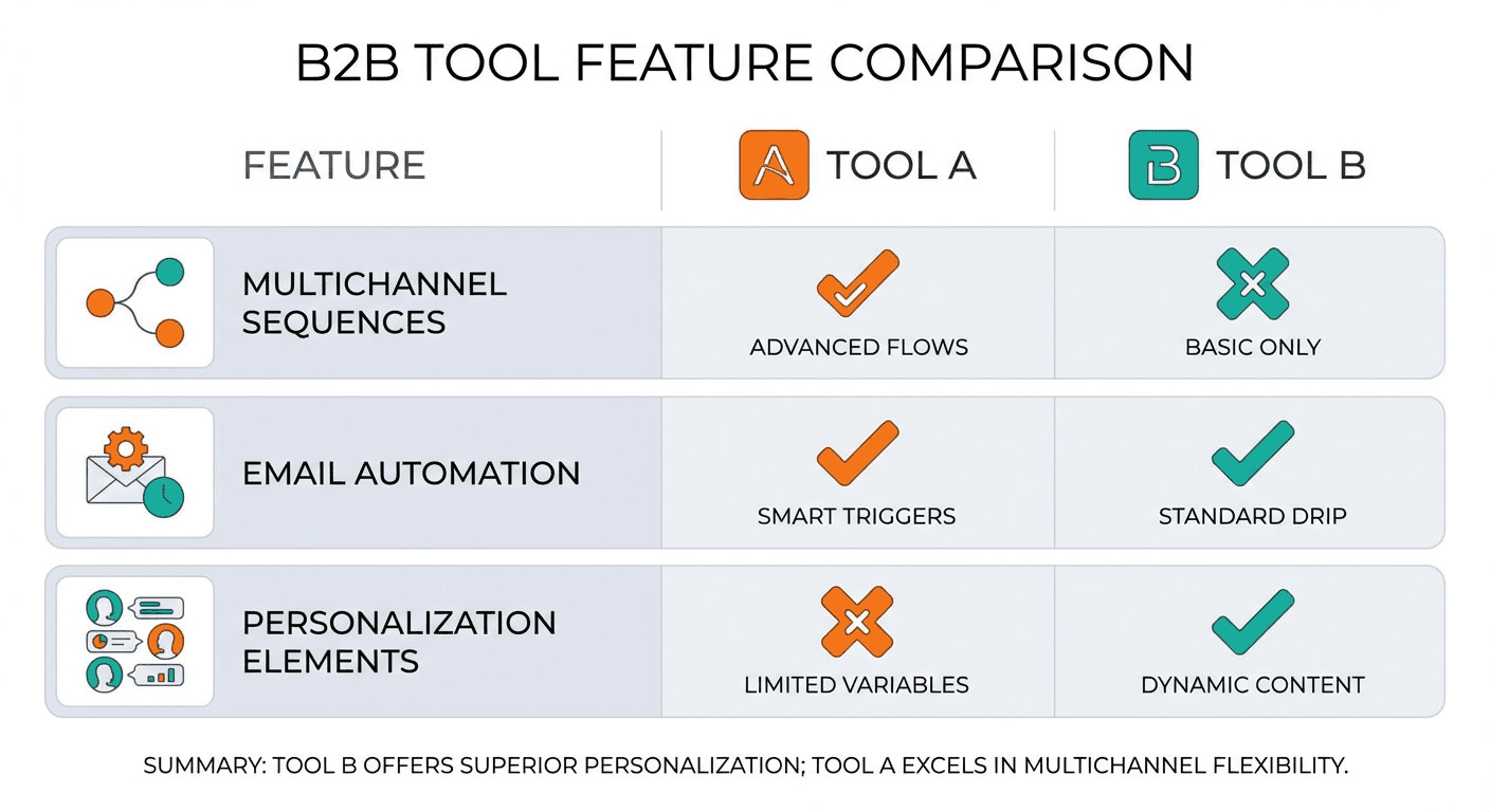 Lemlist vs Reply.io multichannel outreach comparison - features