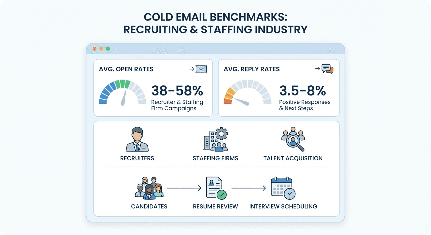 Recruiting cold email performance benchmarks