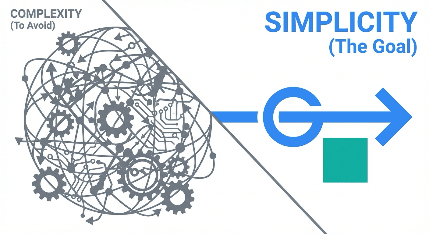 Visual contrast showing complexity versus simplicity in go-to-market strategy
